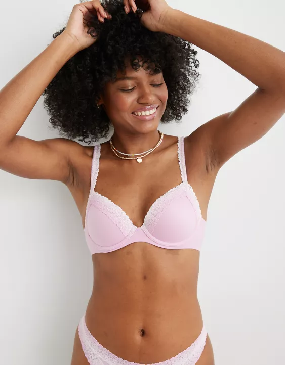 Aerie Real Sunnie Demi Push Up Ombre Lace Bra