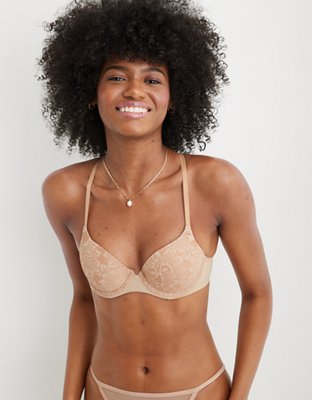 Buy Aerie Real Sunnie Demi Push Up Blossom Lace Trim Bra online