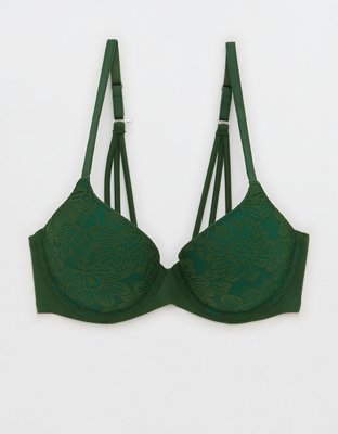 Aerie Real Me Full Coverage Green Front Clasp Racerback Bra 34B NWOT