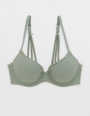 Aerie Real Happy Wireless Lightly Lined Retro Lace Bra