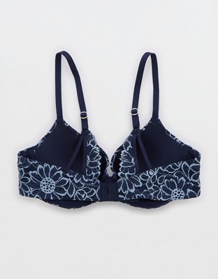 Sunnie Cross Dye Bloom Lace Demi Push Up Bra