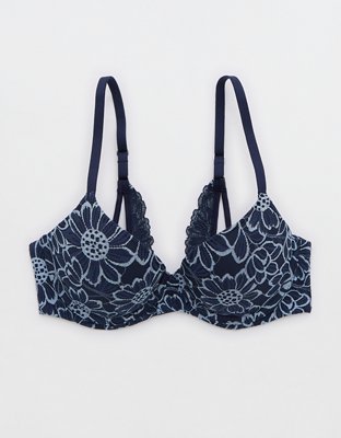 Sunnie Cross Dye Bloom Lace Demi Push Up Bra