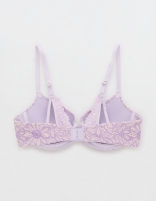 Sunnie Cross Dye Bloom Lace Demi Push Up Bra