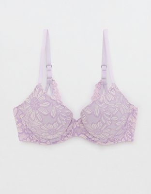 Sunnie Cross Dye Bloom Lace Demi Push Up Bra