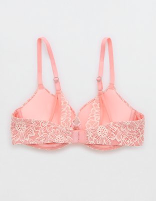 Sunnie Cross Dye Bloom Lace Demi Push Up Bra