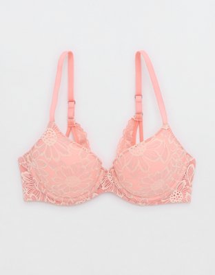 Sunnie Cross Dye Bloom Lace Demi Push Up Bra