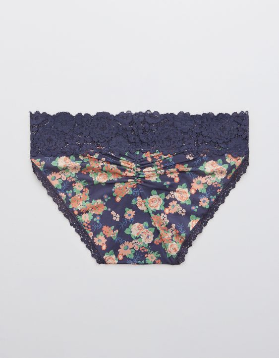 Aerie Bluegrass Lace Shine Bikini Underwear