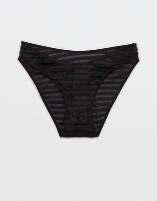 Aerie Velvet Animal Lace String Thong Underwear