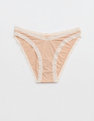 Aerie Cotton Eyelash Lace Striped Cheeky Underwear