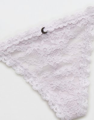 Show Off Undie Thong con Encaje Vintage y Tiras