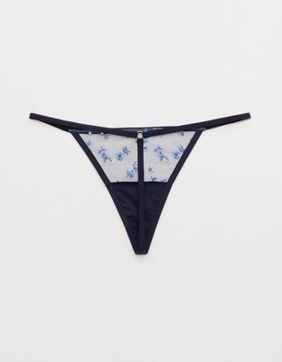 Show Off Embroidery String Thong Underwear