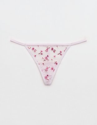 Show Off Embroidery String Thong Underwear