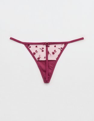 Show Off Embroidery String Thong Underwear