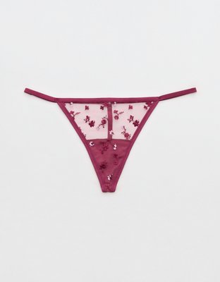Show Off Embroidery String Thong Underwear
