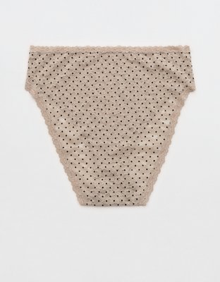 Show Off Flocked Vintage Lace High Waisted Bikini Underwear