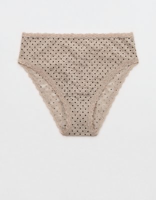 Show Off Flocked Vintage Lace High Waisted Bikini Underwear