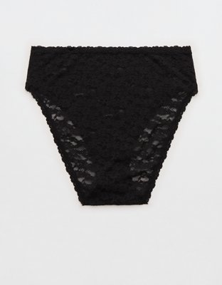 Show Off Flocked Vintage Lace High Waisted Bikini Underwear