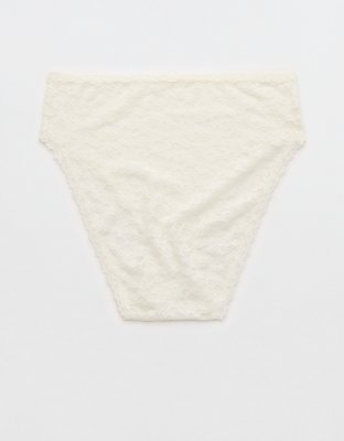 Show Off Flocked Vintage Lace High Waisted Bikini Underwear