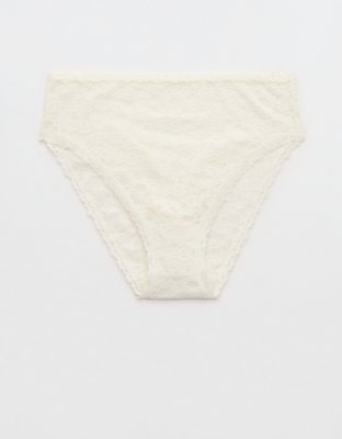 Show Off Flocked Vintage Lace High Waisted Bikini Underwear