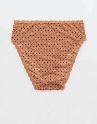 Show Off Flocked Vintage Lace High Waisted Bikini Underwear