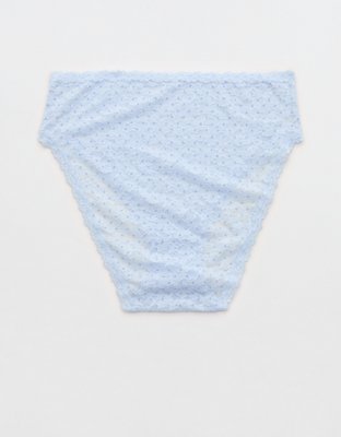 Show Off Flocked Vintage Lace High Waisted Bikini Underwear