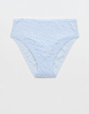 Show Off Flocked Vintage Lace High Waisted Bikini Underwear