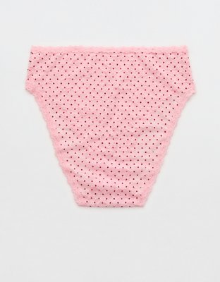 Show Off Flocked Vintage Lace High Waisted Bikini Underwear
