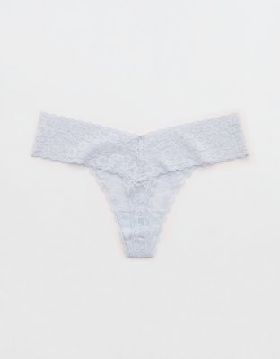 Show Off Undie Thong con Pretina Ancha y Encaje Vintage