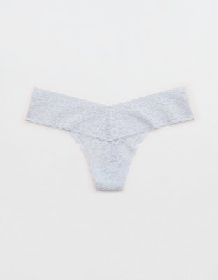 Show Off Undie Thong con Pretina Ancha y Encaje Vintage