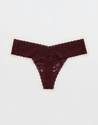 Culotte tanga à taille large à dentelle rétro Plein la vue