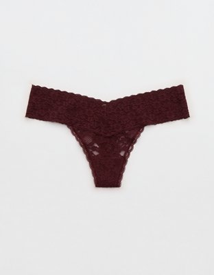 Culotte tanga à taille large à dentelle rétro Plein la vue