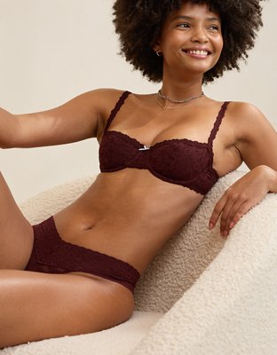 Culotte tanga à taille large à dentelle rétro Plein la vue