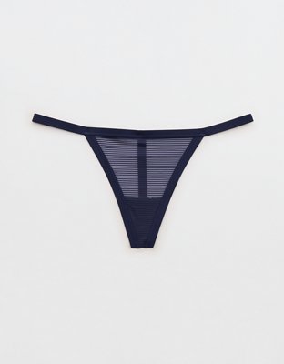SMOOTHEZ Sheer Stripe Thong Underwear