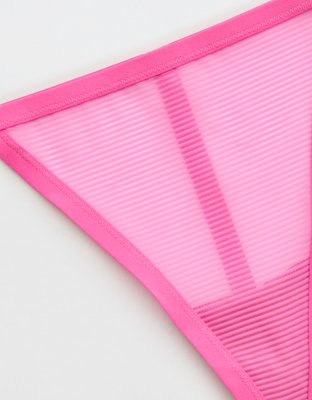 SMOOTHEZ Sheer Stripe Thong Underwear