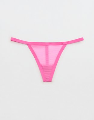 SMOOTHEZ Sheer Stripe Thong Underwear