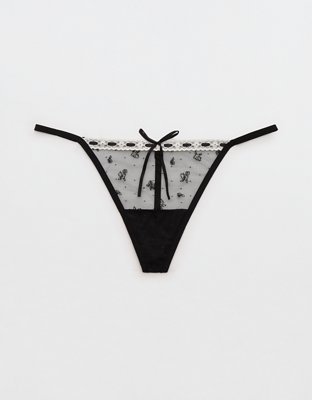 Show Off Vintage Femme Embroidery Thong Underwear