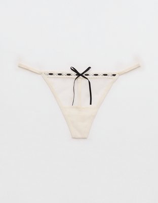 Show Off Vintage Femme Embroidery Thong Underwear