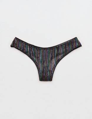 Show Off Pride Lurex Mesh Thong Underwear | Aerie