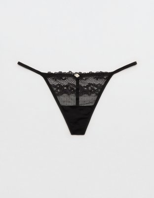 Show Off Frosted Floral Lace String Thong Underwear
