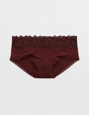 Aerie Snow Angel Lace Shine Boybrief Underwear
