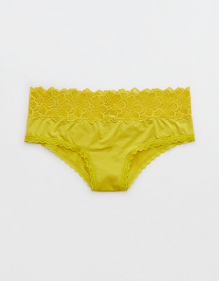 Aerie Snow Angel Lace Shine Cheeky Underwear