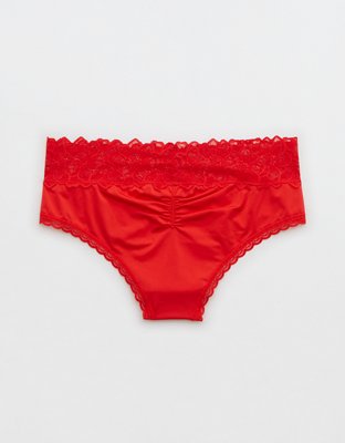 Aerie Snow Angel Lace Shine Cheeky Underwear