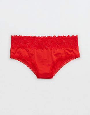 Aerie Snow Angel Lace Shine Cheeky Underwear