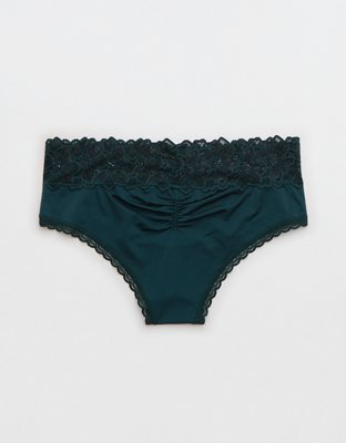 Aerie Snow Angel Lace Shine Cheeky Underwear