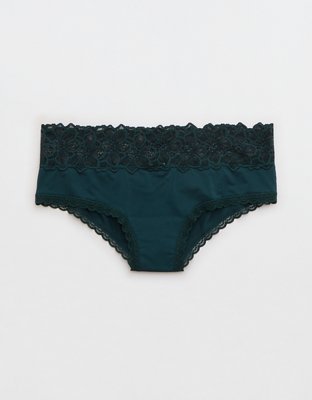 Aerie Snow Angel Lace Shine Cheeky Underwear
