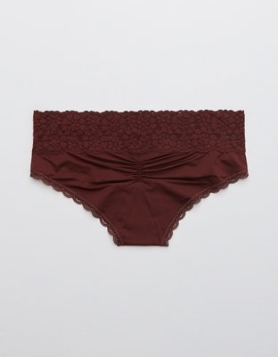 Aerie Sugar Cookie Lace Shine Cheeky Underwear