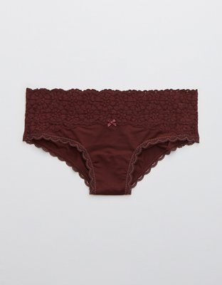 Aerie Sugar Cookie Lace Shine Cheeky Underwear