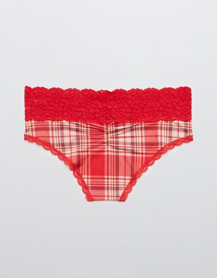 Aerie Sugar Cookie Lace Shine Cheeky Underwear