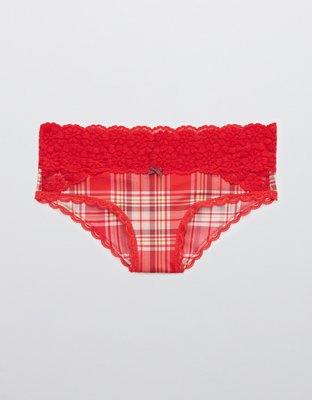 Aerie Sugar Cookie Lace Shine Cheeky Underwear