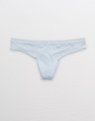 aerie Slumber Party Lace Shine Thong Underwear - ShopStyle